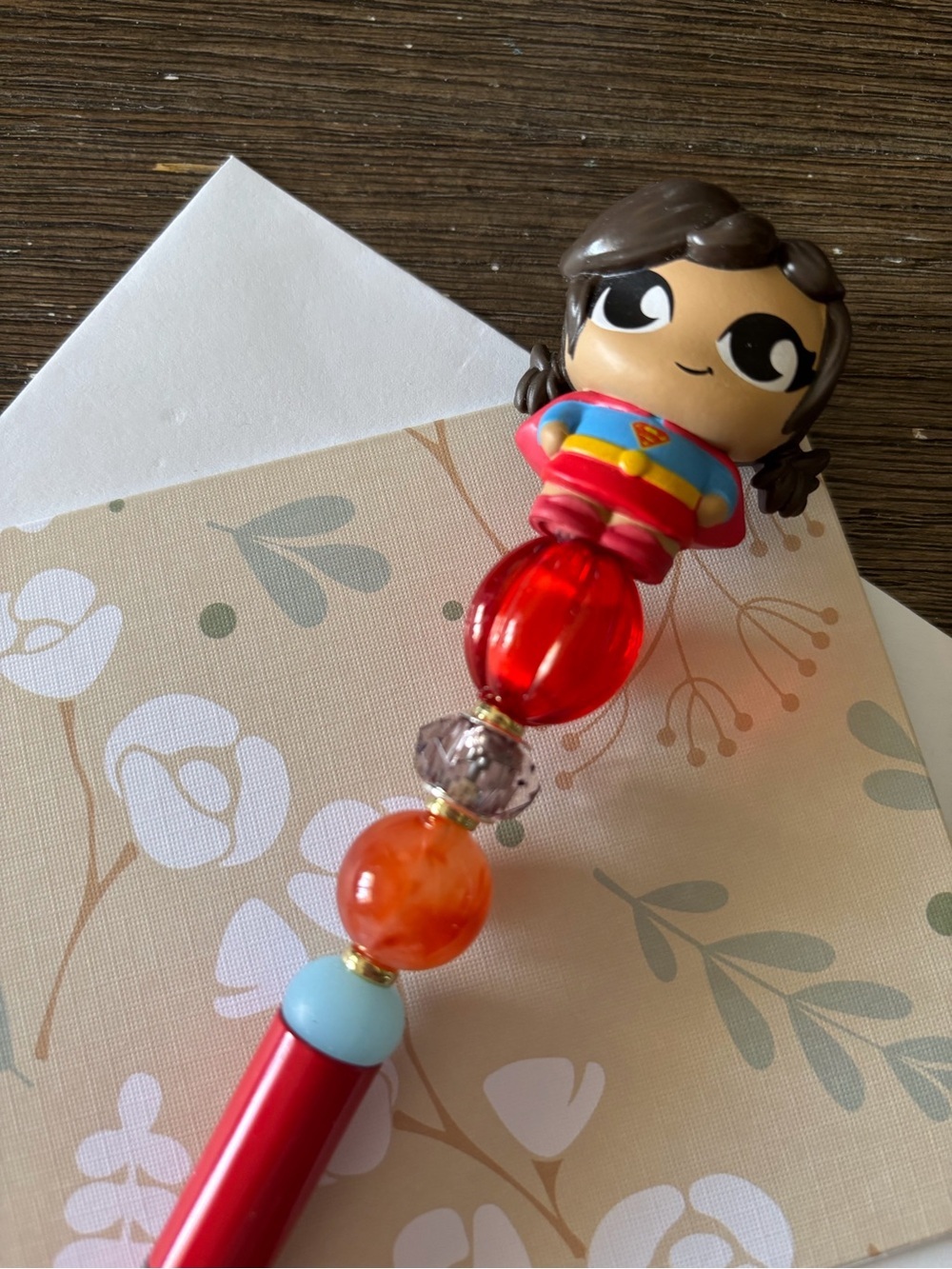 DC Comics: Super Girl handmade beaded pen